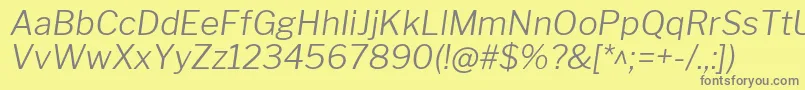 LibrefranklinLightitalic Font – Gray Fonts on Yellow Background