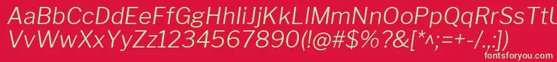 fuente LibrefranklinLightitalic – Fuentes Verdes Sobre Fondo Rojo