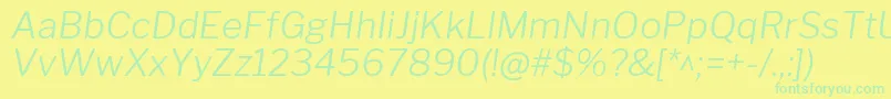 LibrefranklinLightitalic Font – Green Fonts on Yellow Background