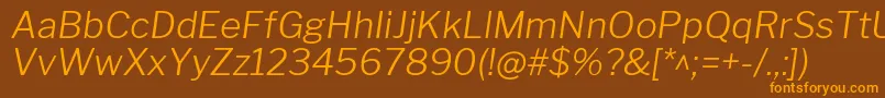 LibrefranklinLightitalic Font – Orange Fonts on Brown Background