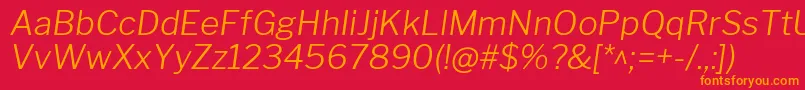 LibrefranklinLightitalic Font – Orange Fonts on Red Background