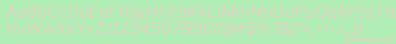Шрифт LibrefranklinLightitalic – розовые шрифты на зелёном фоне