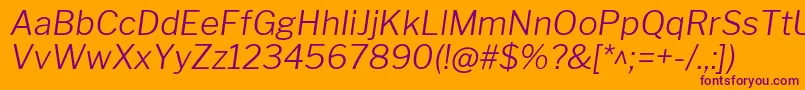 LibrefranklinLightitalic Font – Purple Fonts on Orange Background