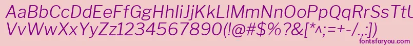 LibrefranklinLightitalic Font – Purple Fonts on Pink Background