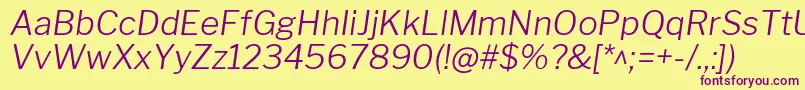 LibrefranklinLightitalic Font – Purple Fonts on Yellow Background