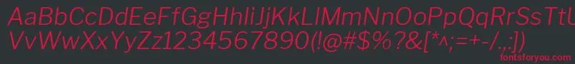 LibrefranklinLightitalic Font – Red Fonts on Black Background