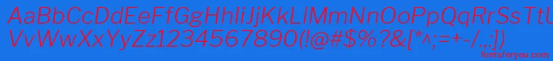 fuente LibrefranklinLightitalic – Fuentes Rojas Sobre Fondo Azul