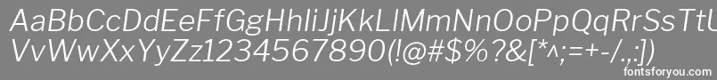 LibrefranklinLightitalic Font – White Fonts on Gray Background