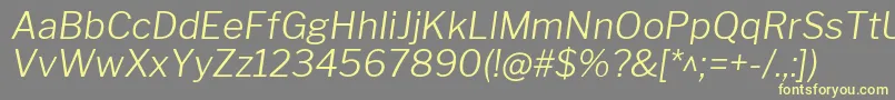 LibrefranklinLightitalic Font – Yellow Fonts on Gray Background