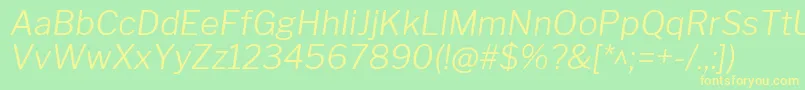 LibrefranklinLightitalic Font – Yellow Fonts on Green Background