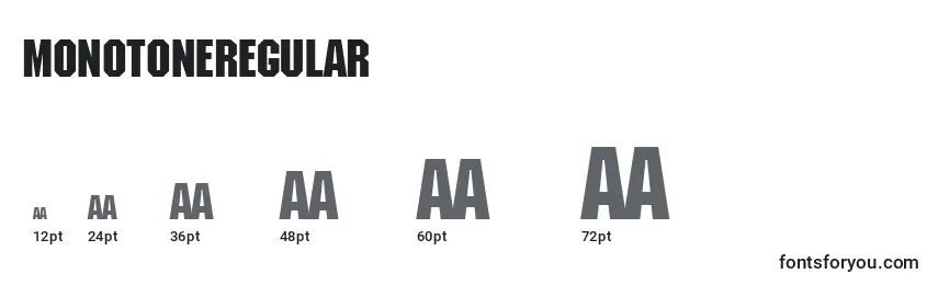 MonotoneRegular Font Sizes