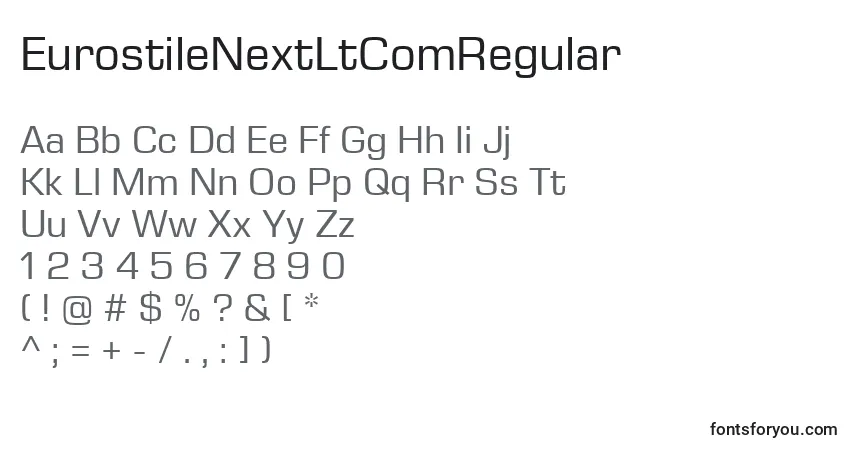 Fuente EurostileNextLtComRegular - alfabeto, números, caracteres especiales