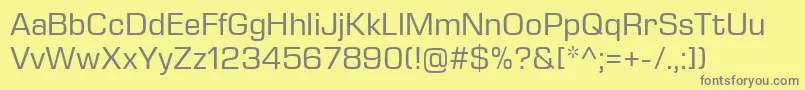 EurostileNextLtComRegular Font – Gray Fonts on Yellow Background