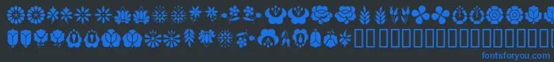 KalocsaiFlowers Font – Blue Fonts on Black Background