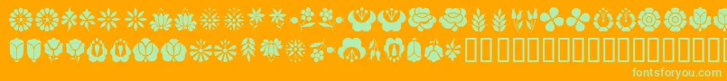 KalocsaiFlowers Font – Green Fonts on Orange Background