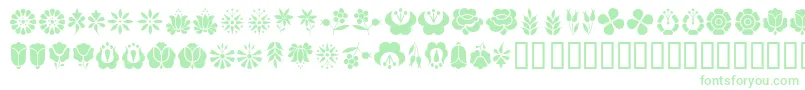 KalocsaiFlowers Font – Green Fonts on White Background