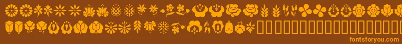 KalocsaiFlowers Font – Orange Fonts on Brown Background