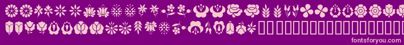 KalocsaiFlowers Font – Pink Fonts on Purple Background