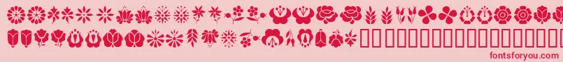 KalocsaiFlowers Font – Red Fonts on Pink Background