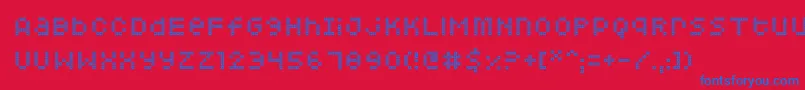Squarodynamic07-fontti – siniset fontit punaisella taustalla