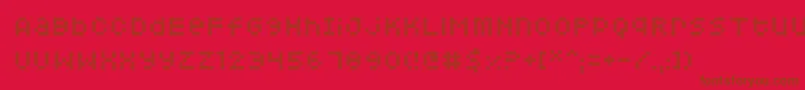 Squarodynamic07-fontti – ruskeat fontit punaisella taustalla