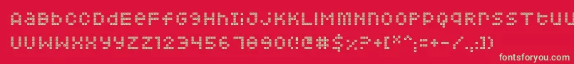 Squarodynamic07 Font – Green Fonts on Red Background