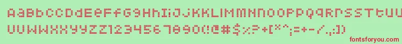 Squarodynamic07 Font – Red Fonts on Green Background