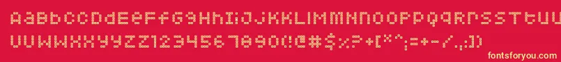 Squarodynamic07 Font – Yellow Fonts on Red Background