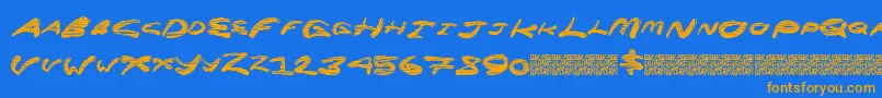 Superrocket Font – Orange Fonts on Blue Background