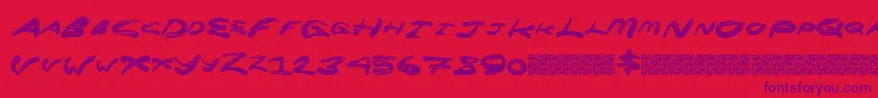 Superrocket-Schriftart – Violette Schriften auf rotem Hintergrund