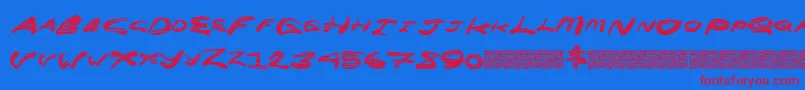 フォントSuperrocket – 赤い文字の青い背景