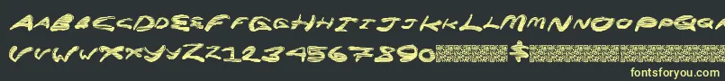 フォントSuperrocket – 黒い背景に黄色の文字