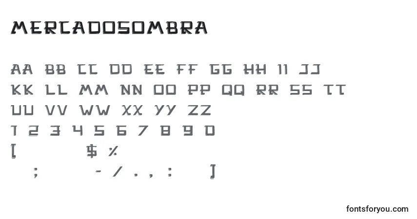 Шрифт MercadoSombra – алфавит, цифры, специальные символы