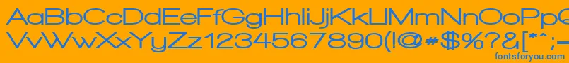 WalkwayExpandBlack-Schriftart – Blaue Schriften auf orangefarbenem Hintergrund