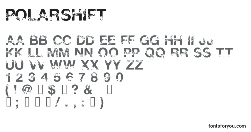 A fonte PolarShift – alfabeto, números, caracteres especiais