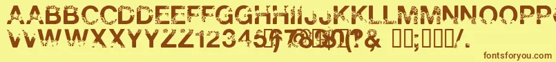 PolarShift Font – Brown Fonts on Yellow Background