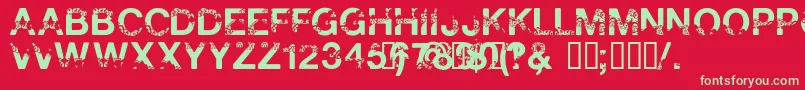 PolarShift Font – Green Fonts on Red Background