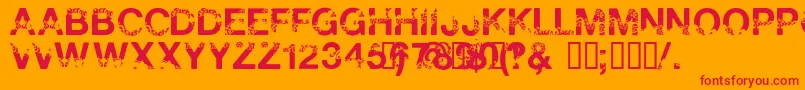 フォントPolarShift – オレンジの背景に赤い文字