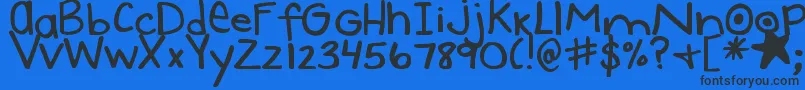 DjbUncertainTense Font – Black Fonts on Blue Background