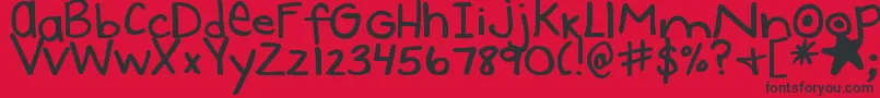 DjbUncertainTense Font – Black Fonts on Red Background