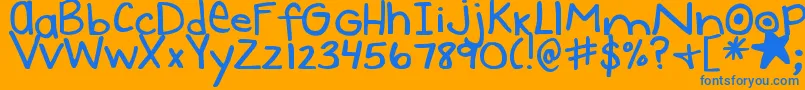 DjbUncertainTense Font – Blue Fonts on Orange Background