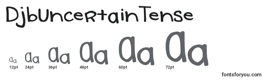 DjbUncertainTense Font Sizes