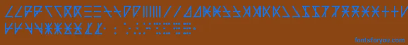 フォントMadeonRunesBold – 茶色の背景に青い文字