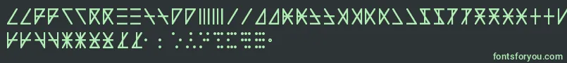 MadeonRunesBold-fontti – vihreät fontit mustalla taustalla