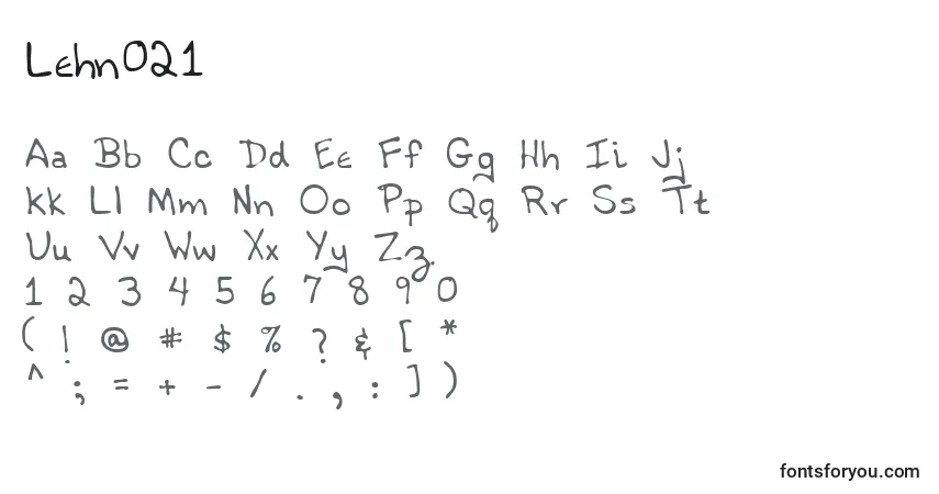 A fonte Lehn021 – alfabeto, números, caracteres especiais