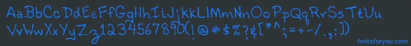 Lehn021 Font – Blue Fonts on Black Background