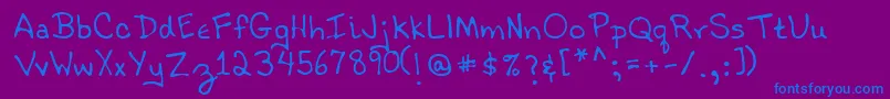 Lehn021 Font – Blue Fonts on Purple Background