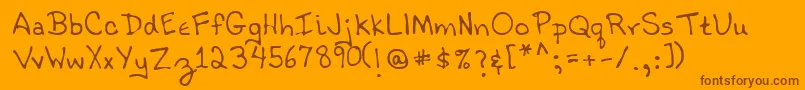 Lehn021 Font – Brown Fonts on Orange Background