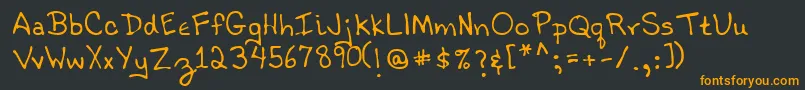 Lehn021 Font – Orange Fonts on Black Background