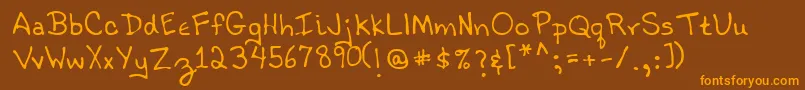 Lehn021 Font – Orange Fonts on Brown Background